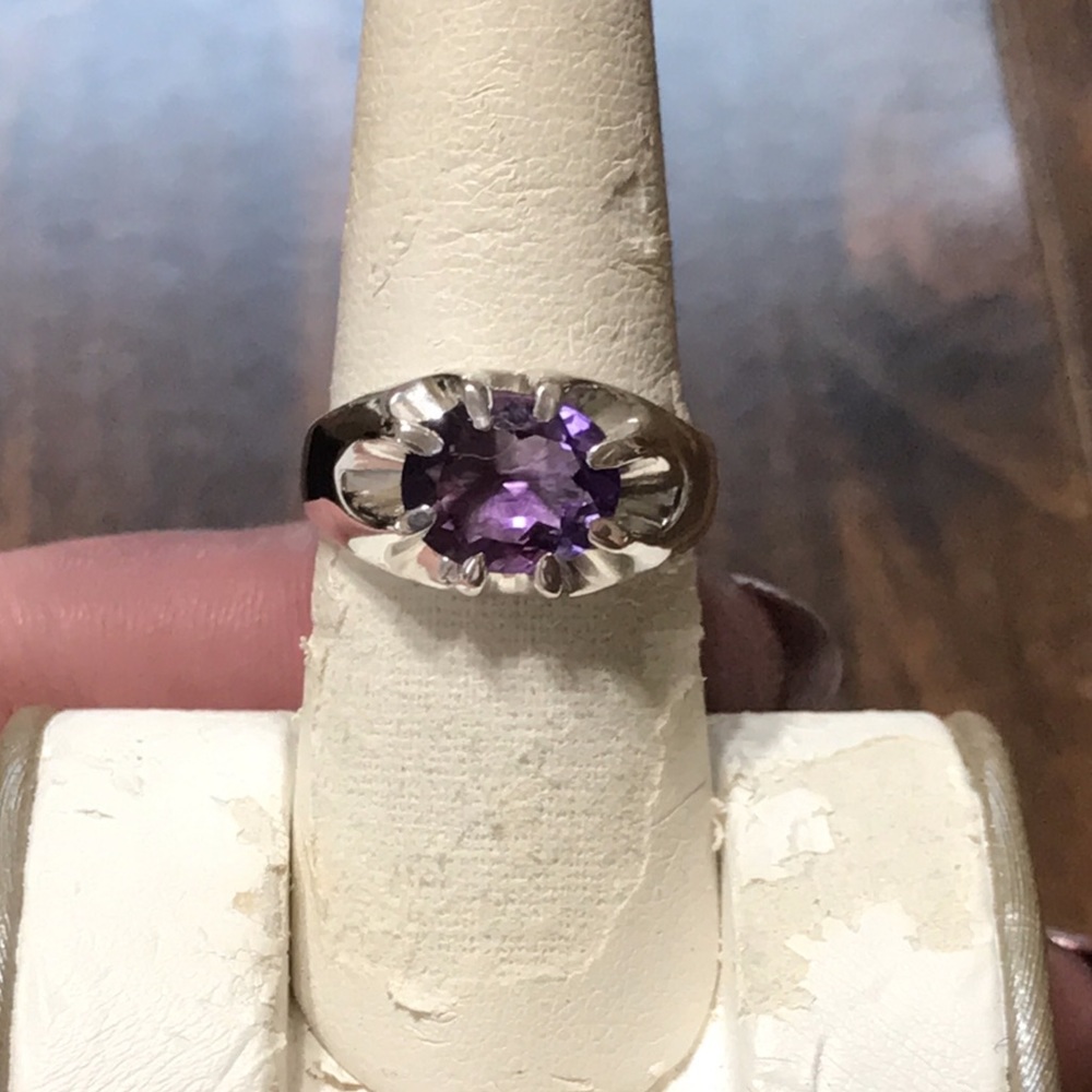 ❌❌❌SOLD❌❌❌NWOT 2 CTW AMETHYST BELCHER STERLING SILVER RING - Picture 4 of 10